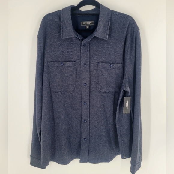 Liverpool Men's Knit Button Up Shirt XXL New - Picture 1 of 5